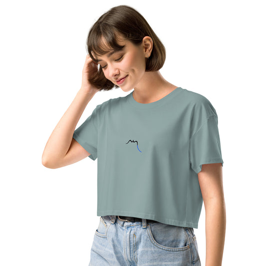 Vue de côté du Crop-Top Coton Puppy - coloris mineral