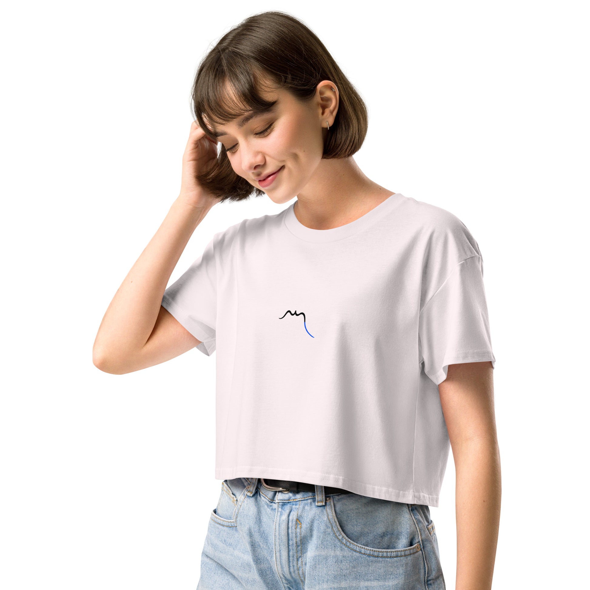 Vue de côté du Crop-Top Coton Puppy - coloris orchidée