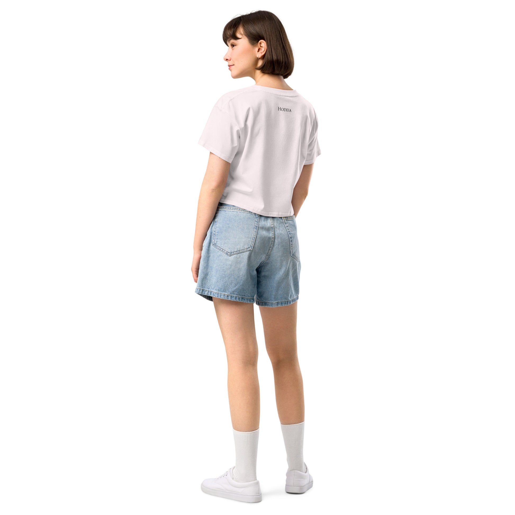 Vue de dos du Crop-Top Coton Puppy - coloris orchidée