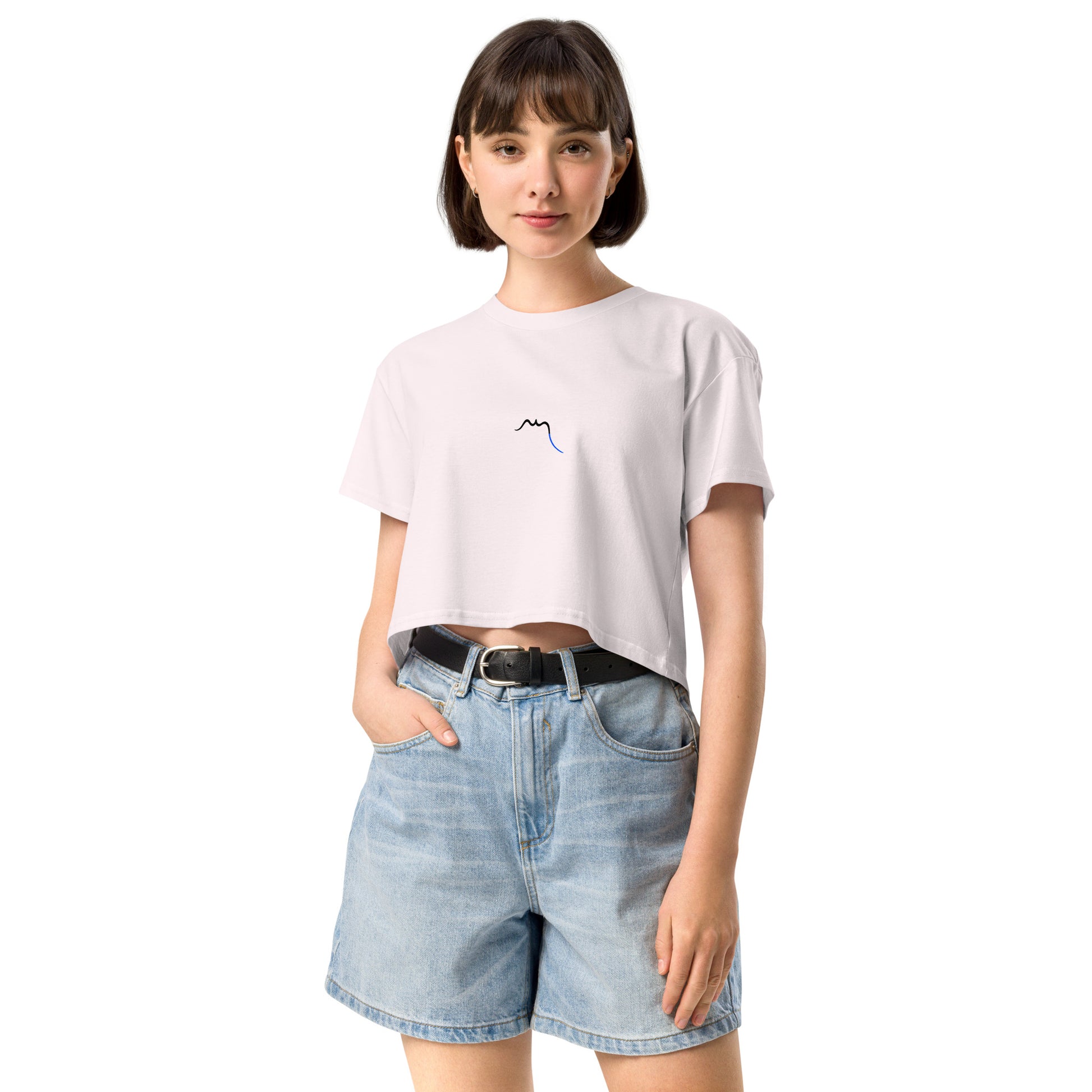 Vue de face du Crop-Top Coton Puppy - coloris orchidée