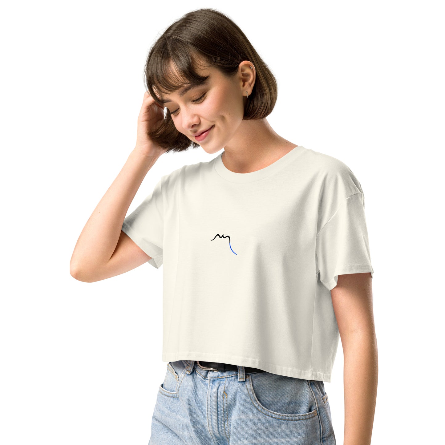 Vue de côté du Crop-Top Coton Puppy - coloris beige clair