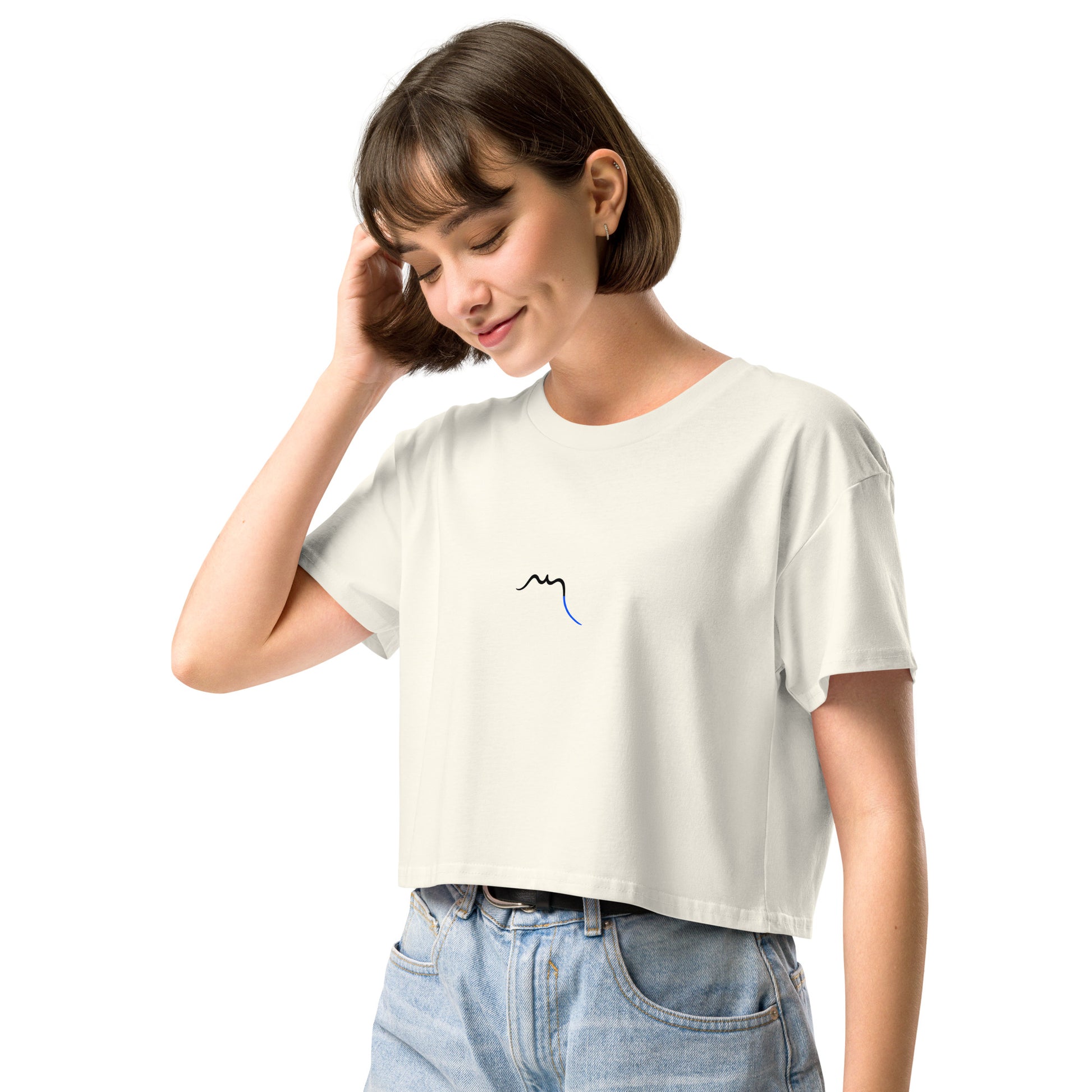 Vue de côté du Crop-Top Coton Puppy - coloris beige clair