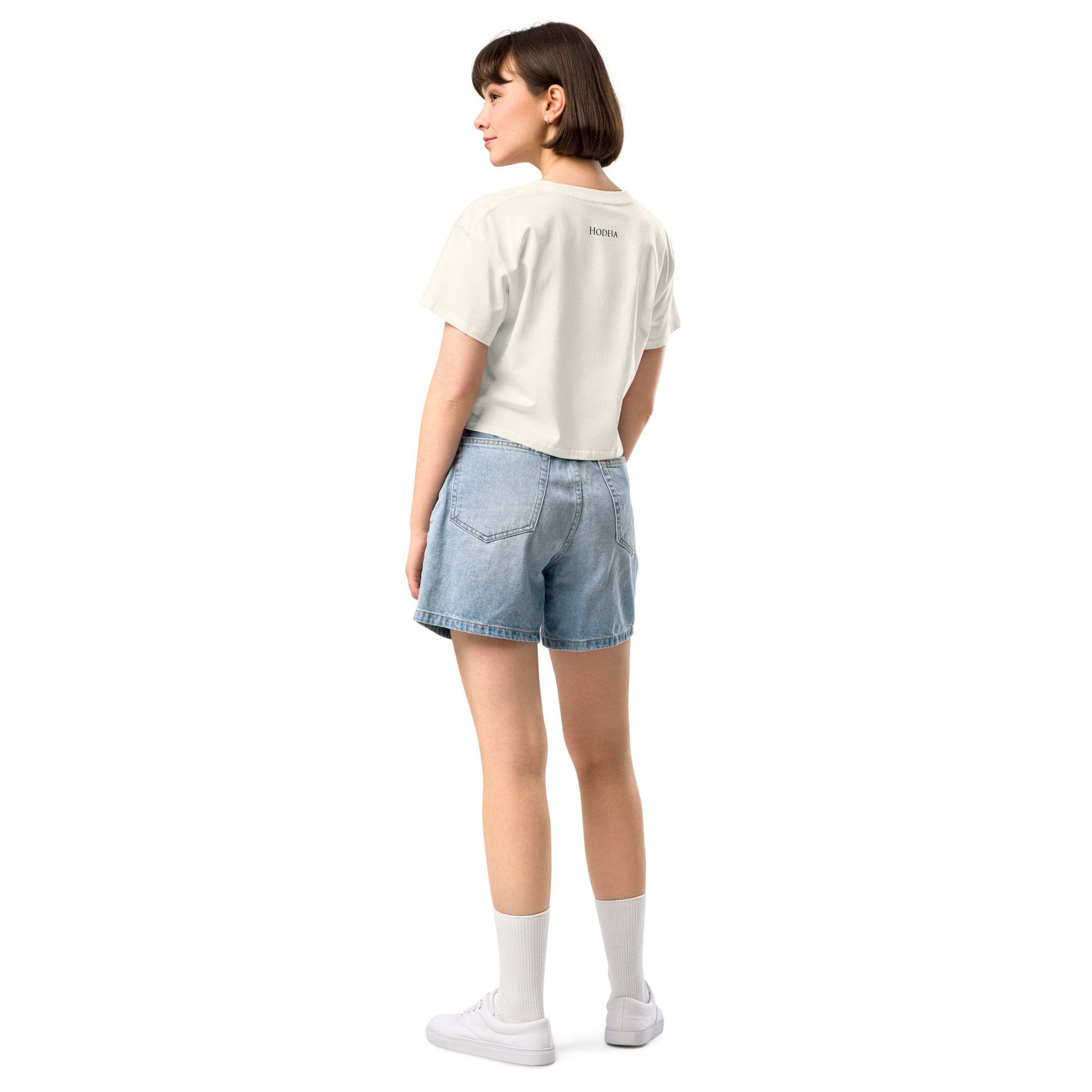 Vue de dos du Crop-Top Coton Puppy - coloris beige clair