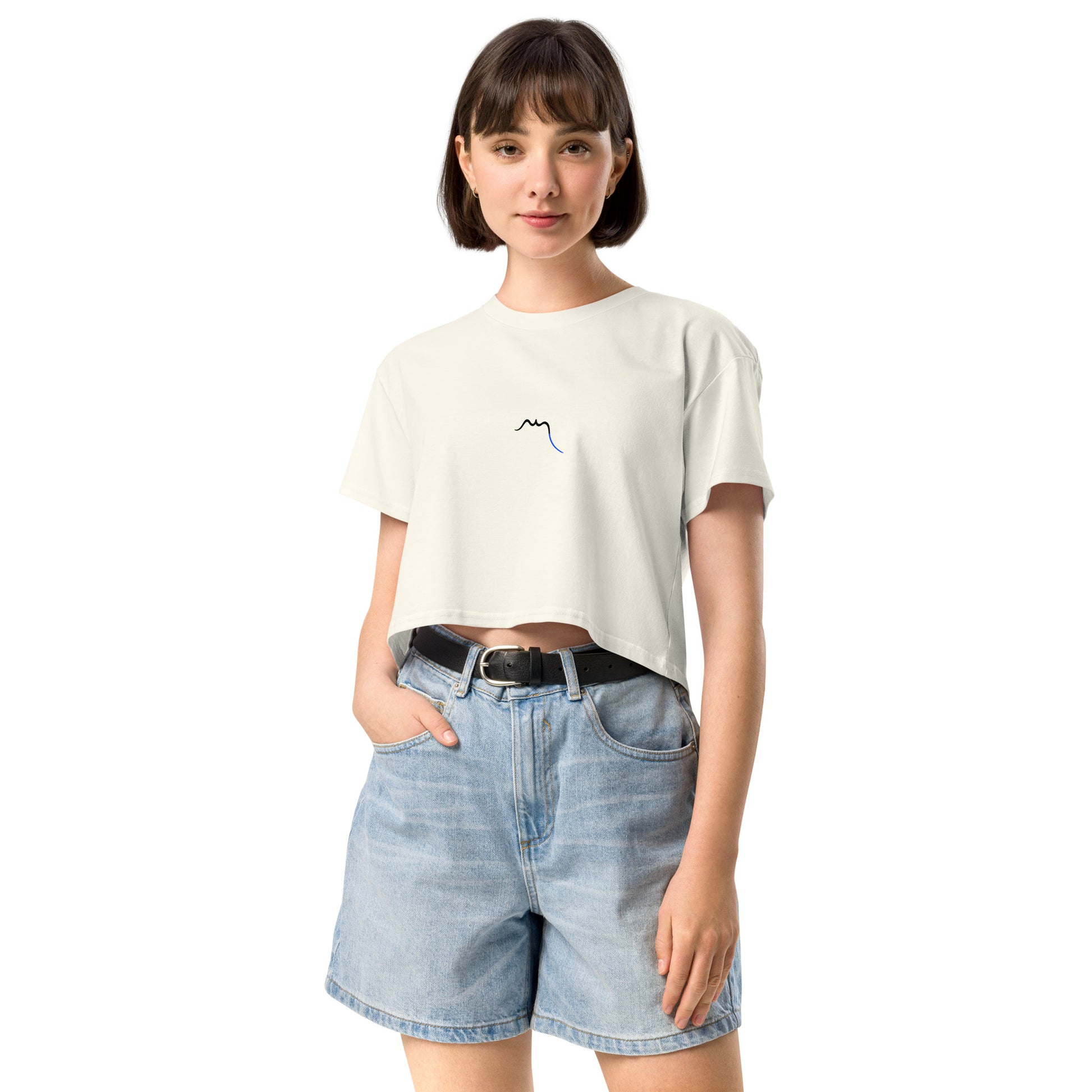 Vue de face du Crop-Top Coton Puppy - coloris beige clair