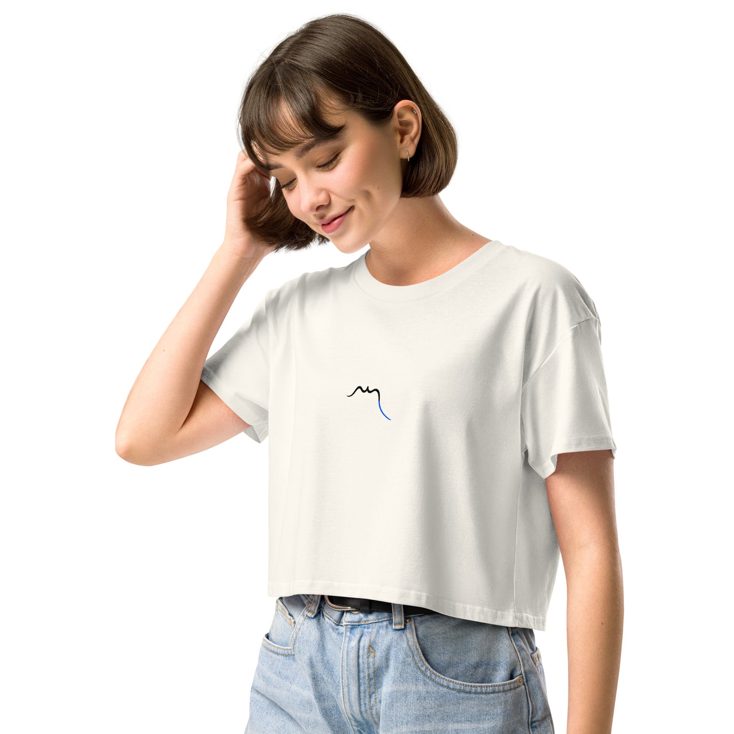 Vue de côté du Crop-Top Coton Puppy - coloris écru