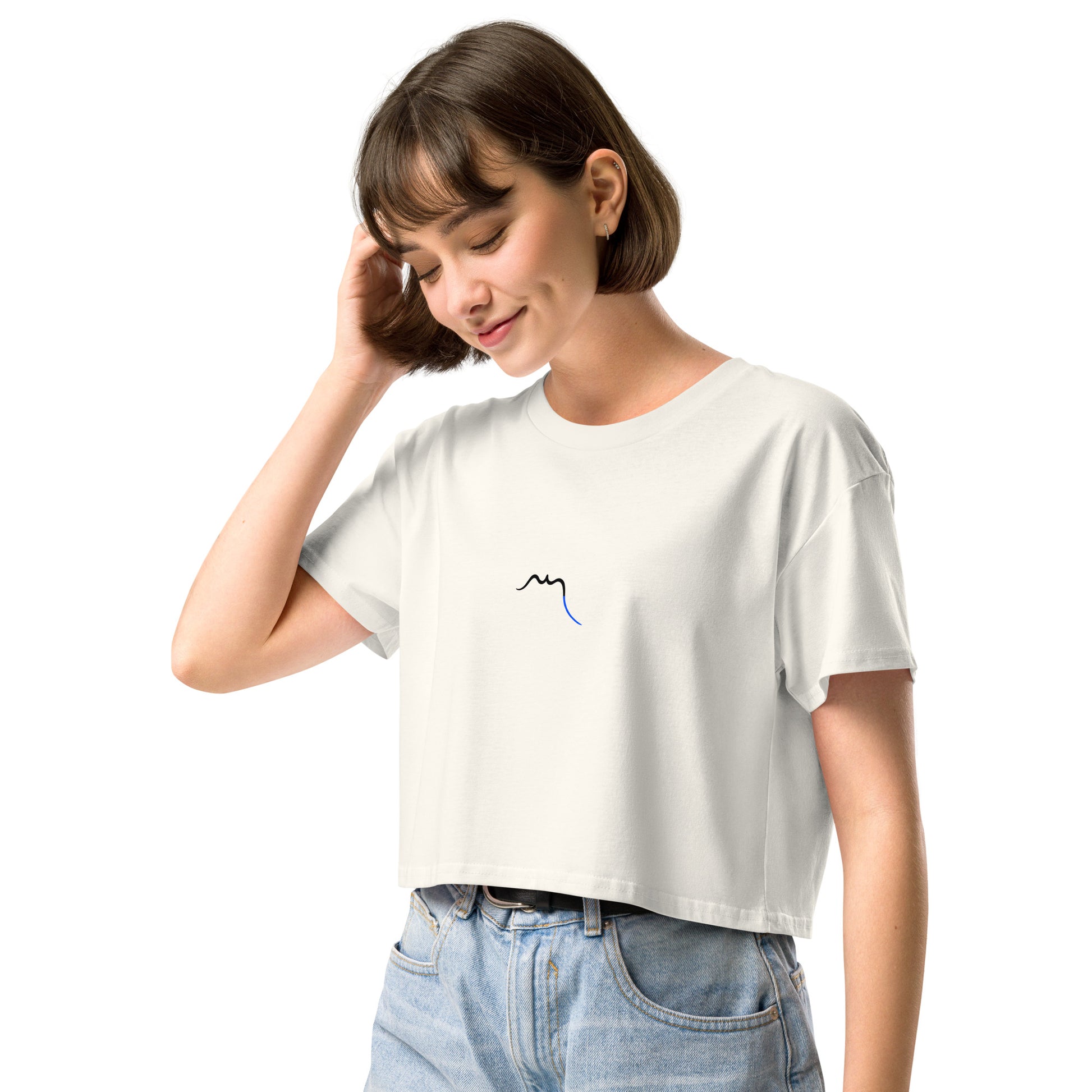 Vue de côté du Crop-Top Coton Puppy - coloris écru