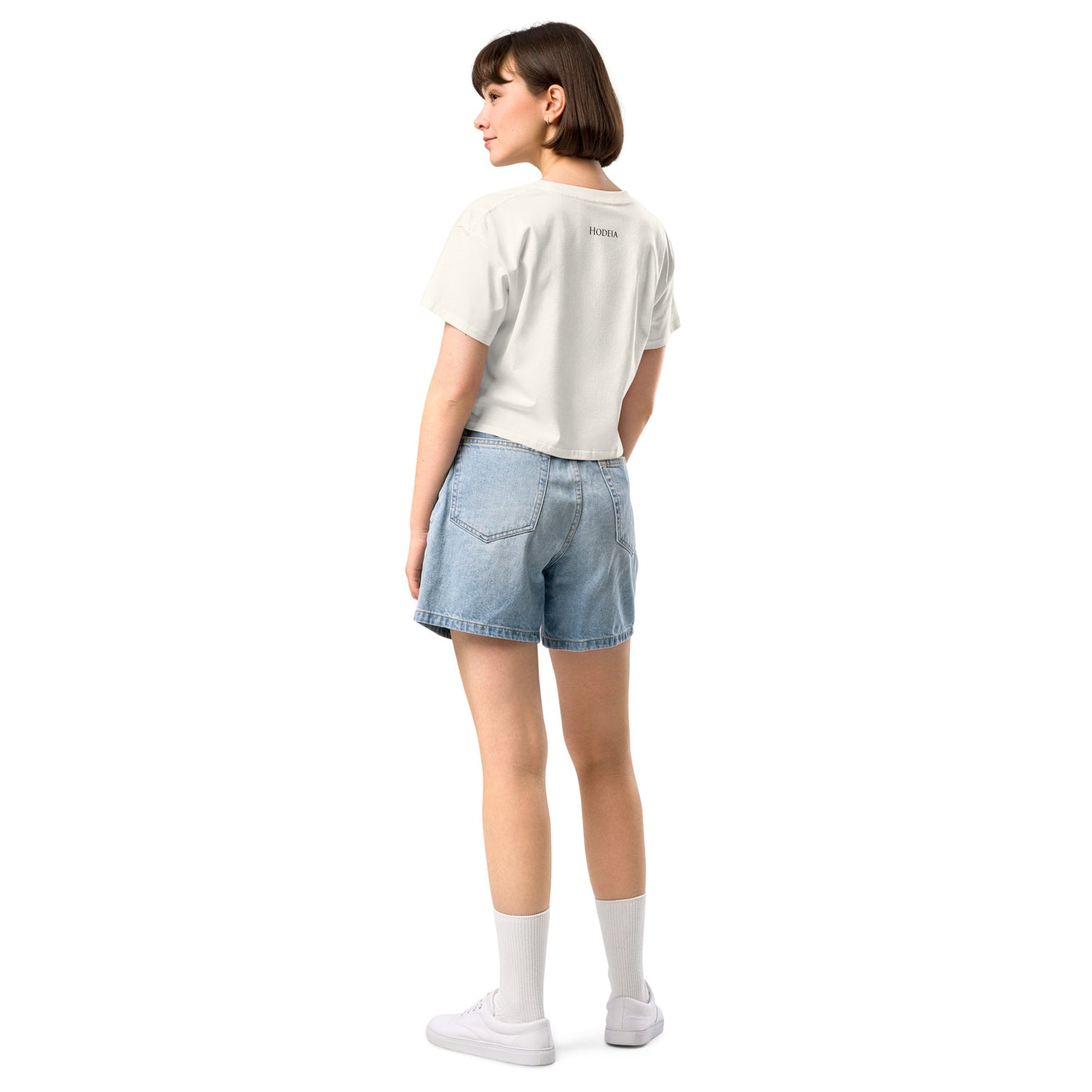 Vue de dos du Crop-Top Coton Puppy - coloris écru