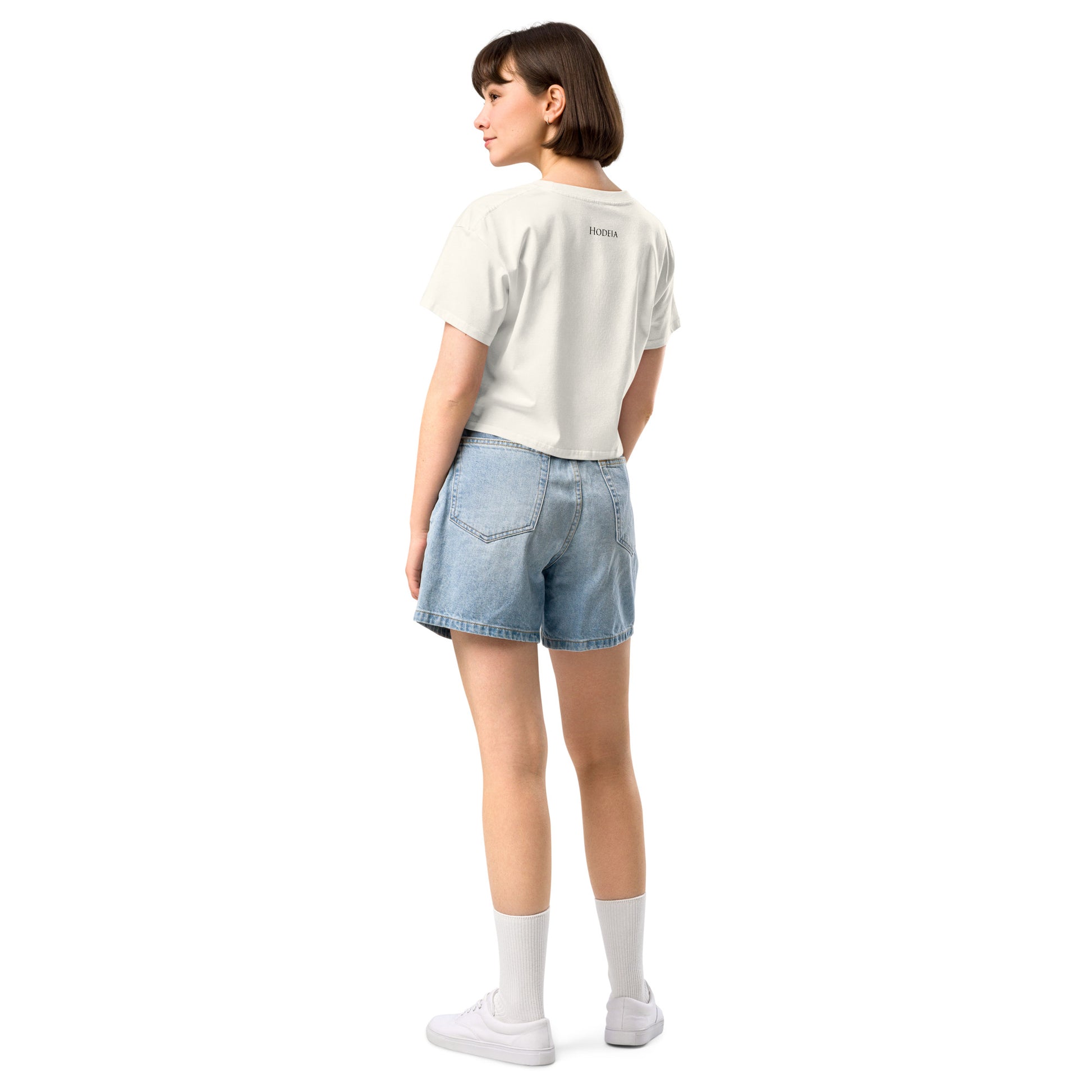 Vue de dos du Crop-Top Coton Puppy - coloris écru
