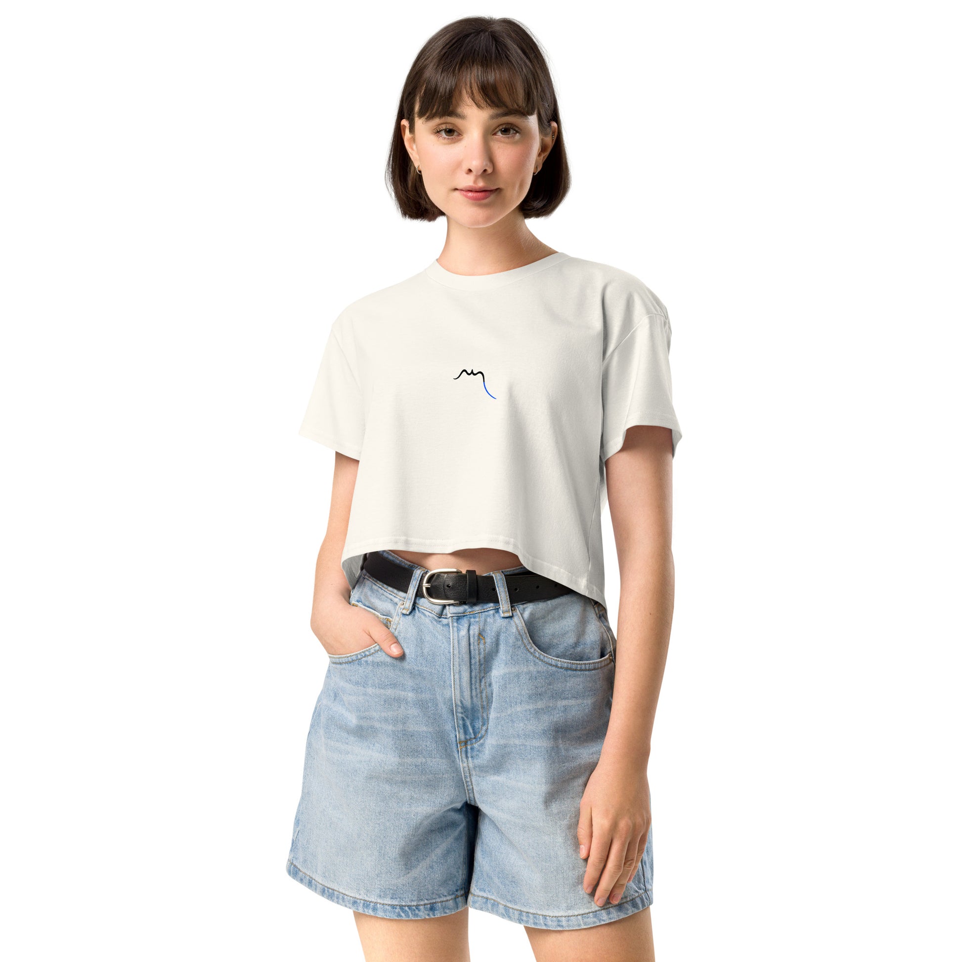 Vue de face du Crop-Top Coton Puppy - coloris écru