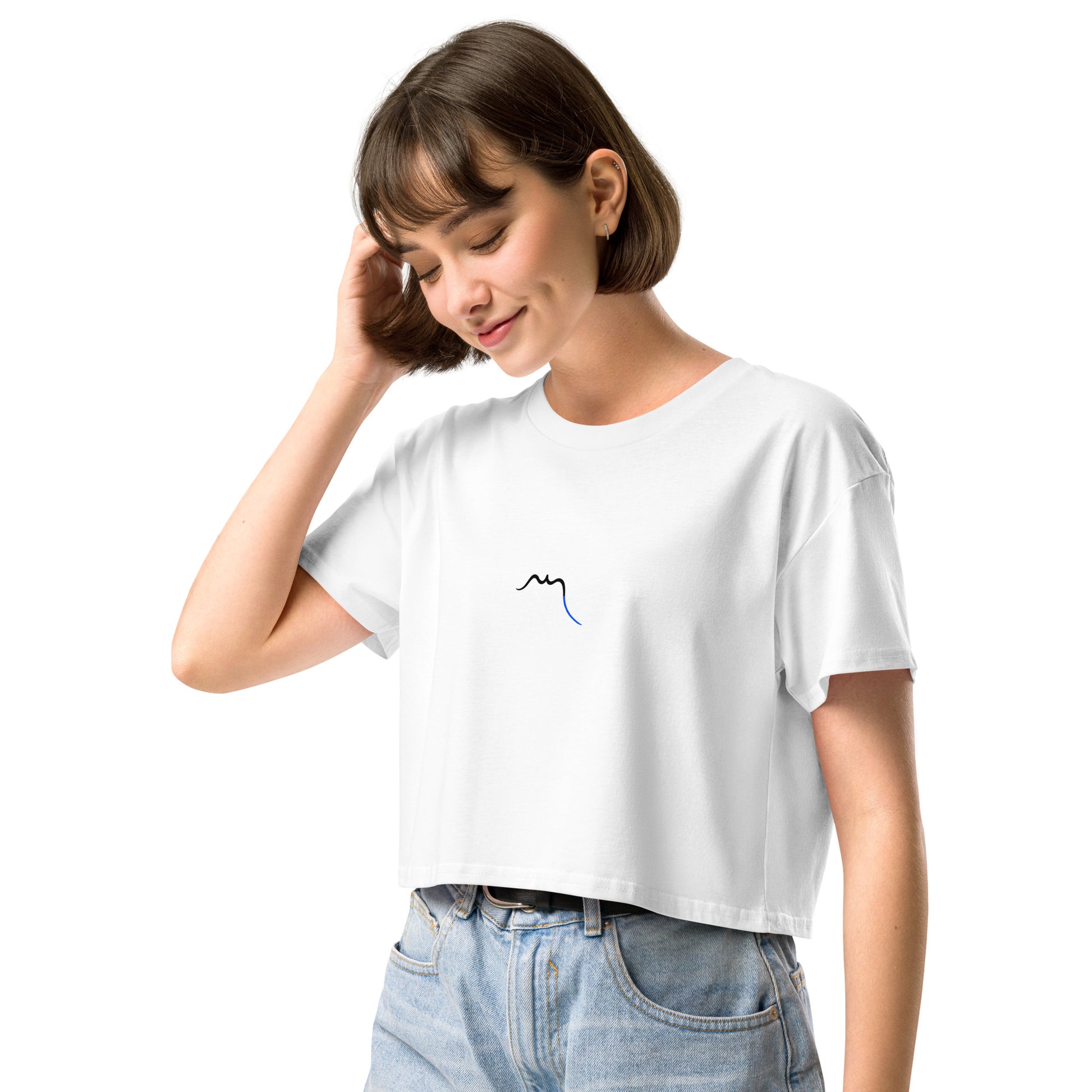 Vue de côté du Crop-Top Coton Puppy - coloris blanc