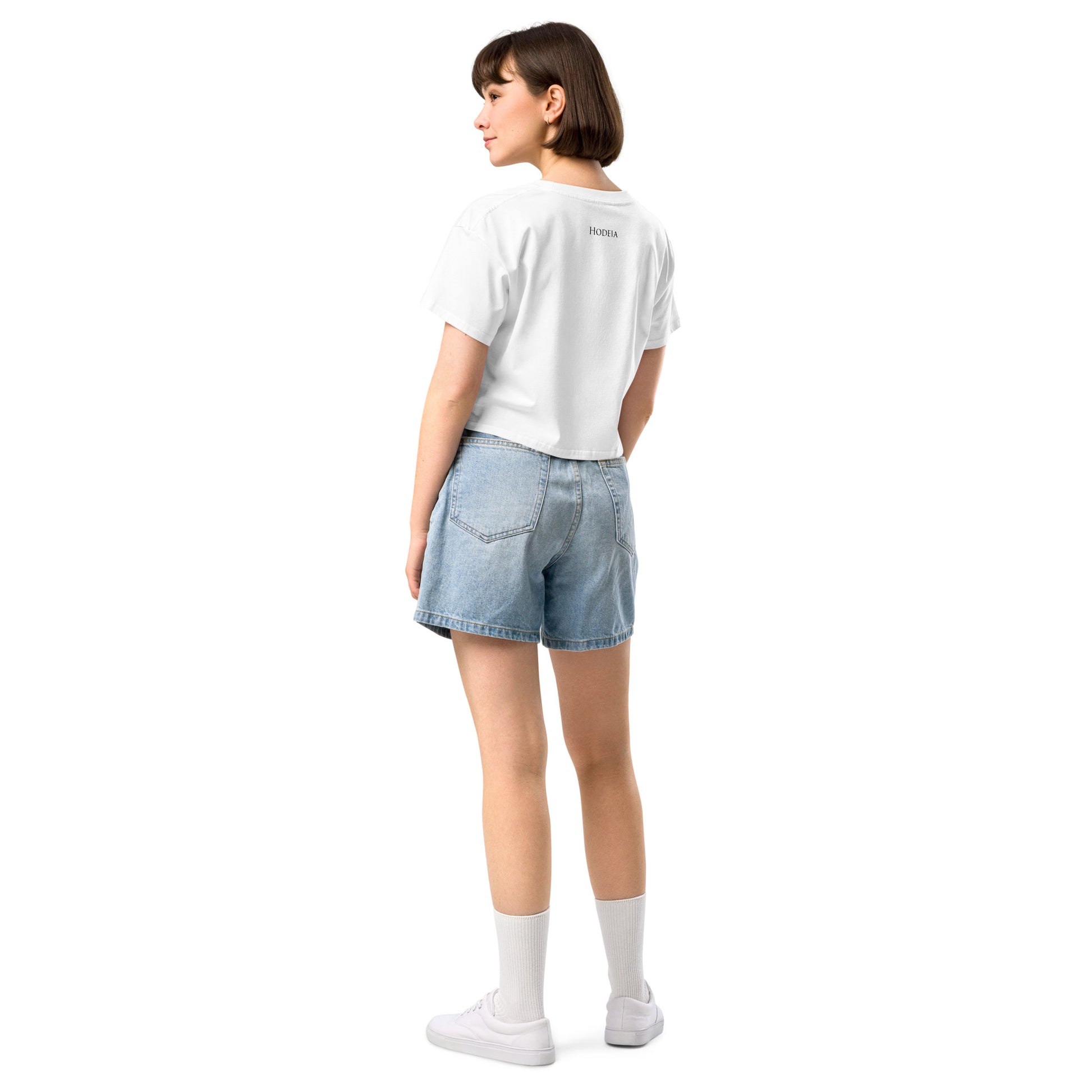 Vue de dos du Crop-Top Coton Puppy - coloris blanc