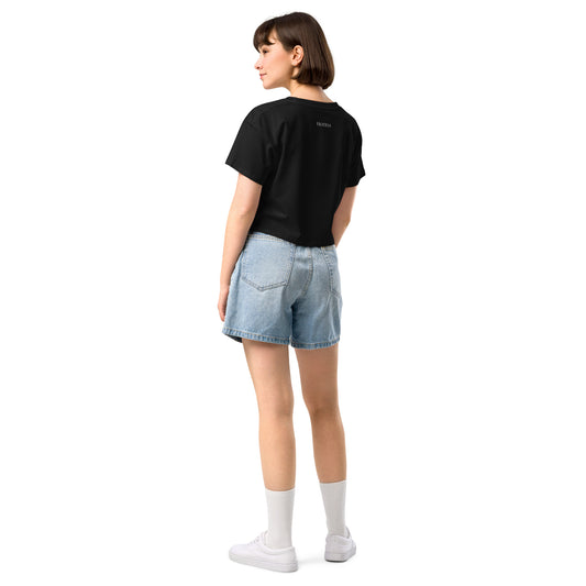Vue de dos du Crop-Top Coton Puppy - coloris noir