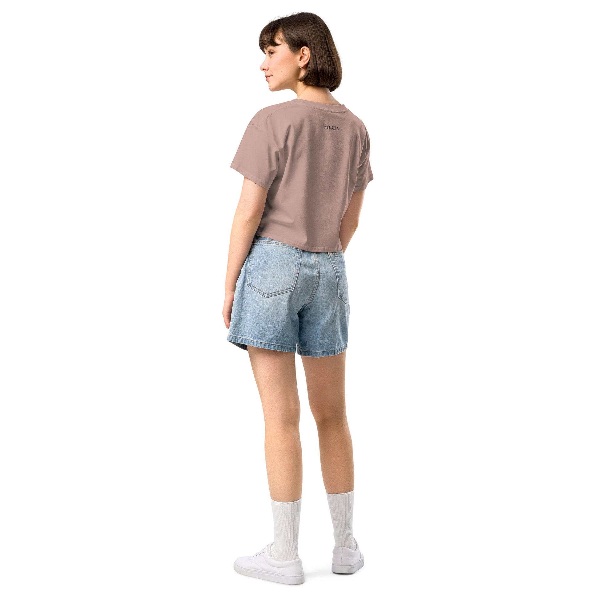 Vue de dos du Crop-Top Coton Puppy - coloris hazy pink