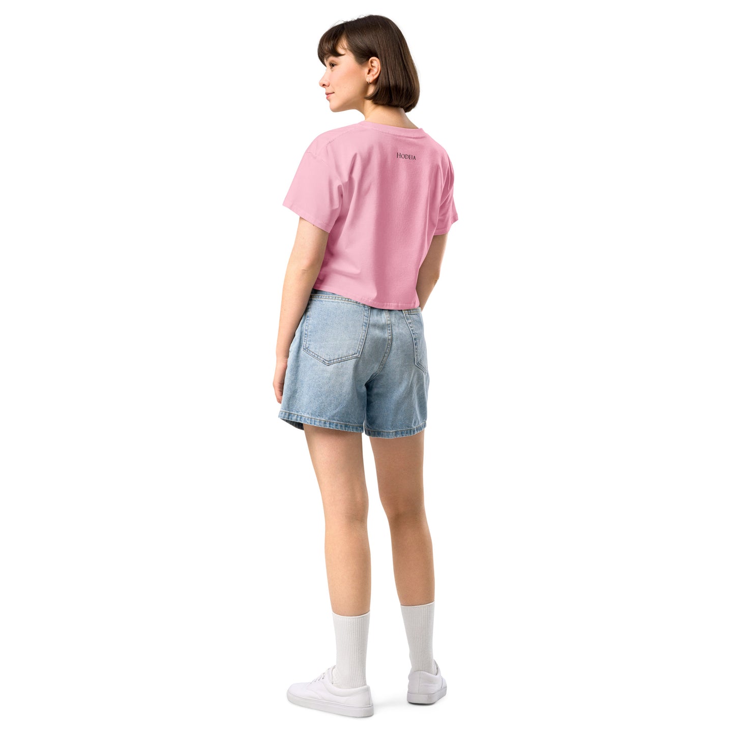 Vue de dos du Crop-Top Coton Puppy - coloris bubblegum