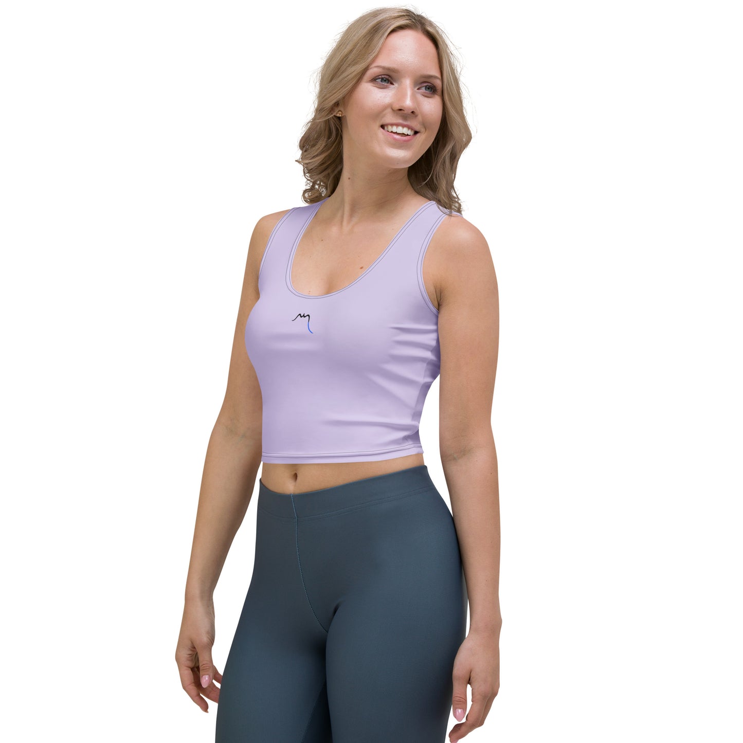 Vue de côté du Crop-Top Yesa - coloris mauve clair