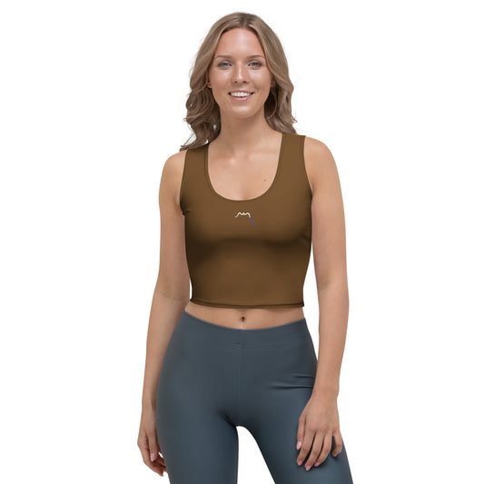 Vue de face du Crop-Top Yesa - coloris marron