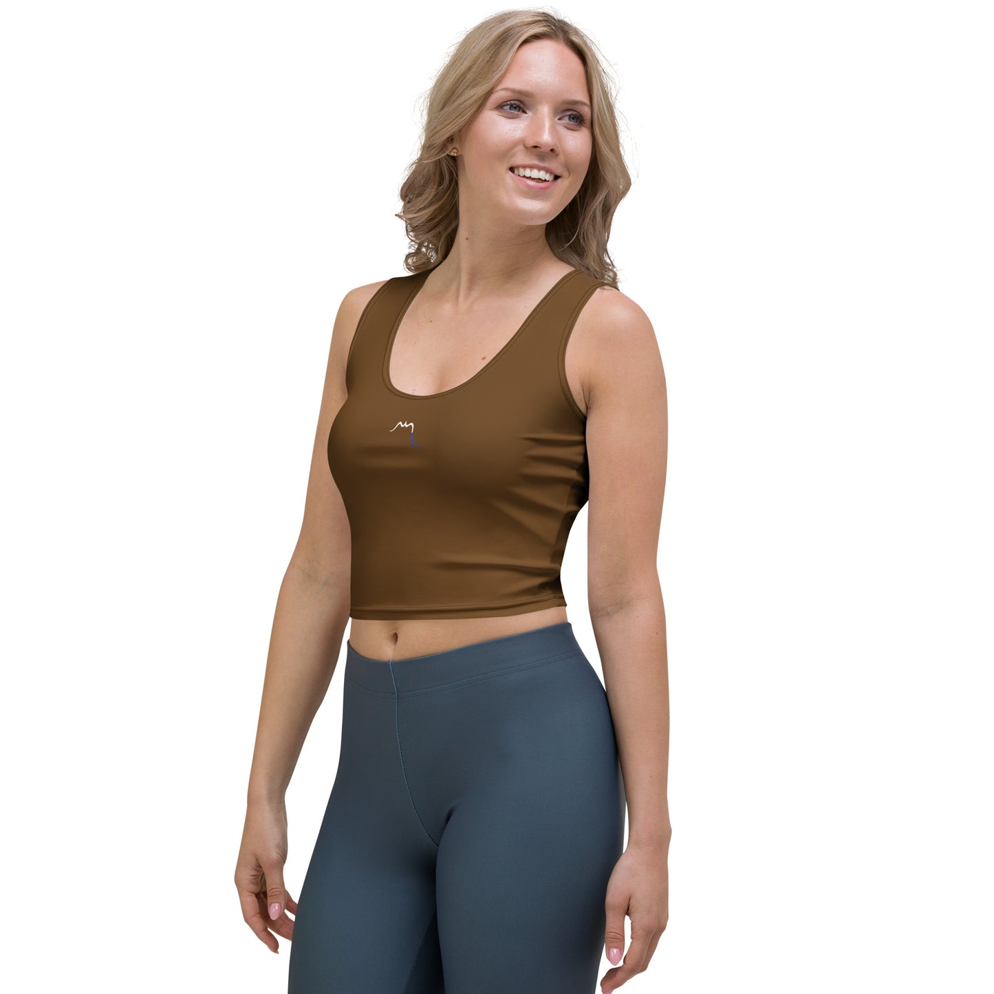 Vue de côté du Crop-Top Yesa - coloris marron