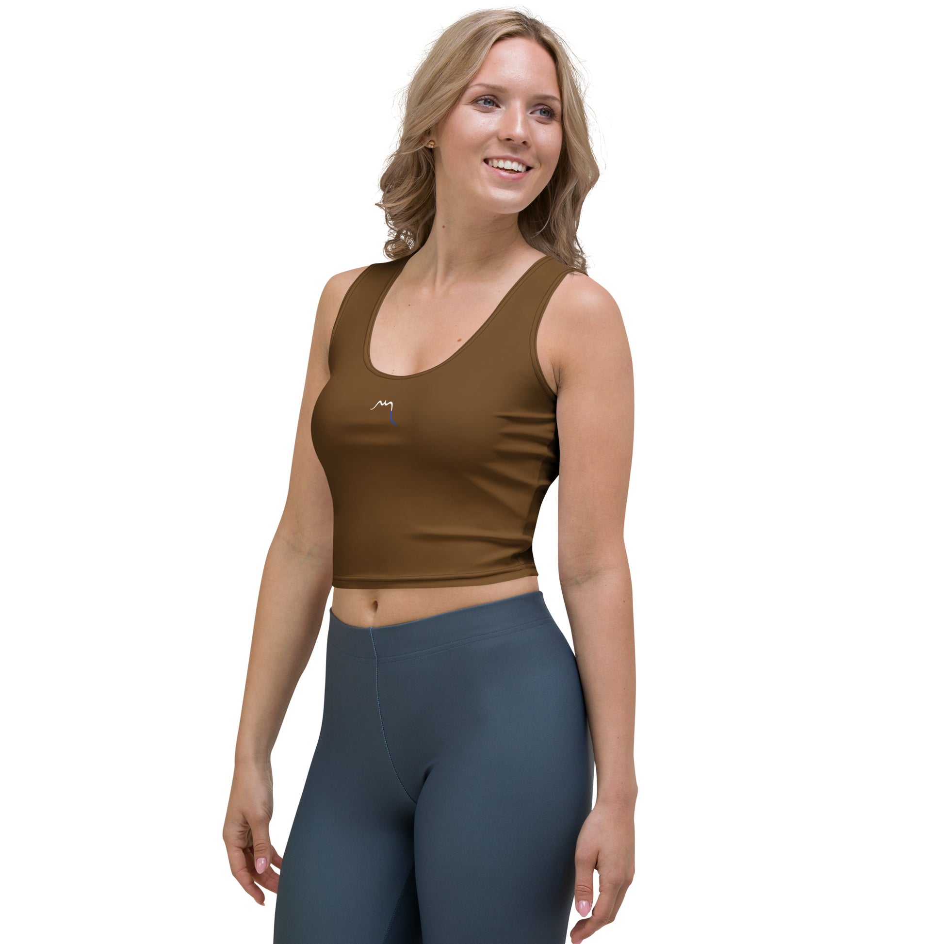Vue de côté du Crop-Top Yesa - coloris marron