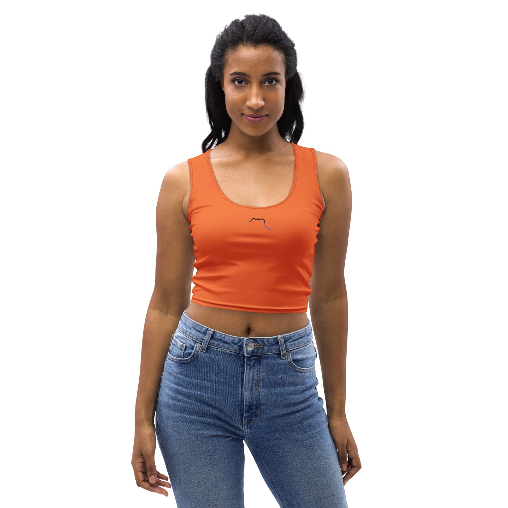 Vue de face du Crop-Top Yesa - coloris orange