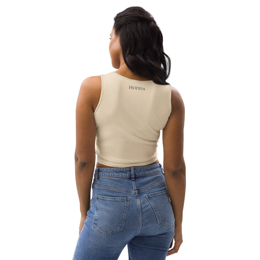 Vue de dos du Crop-Top Yesa - coloris beige