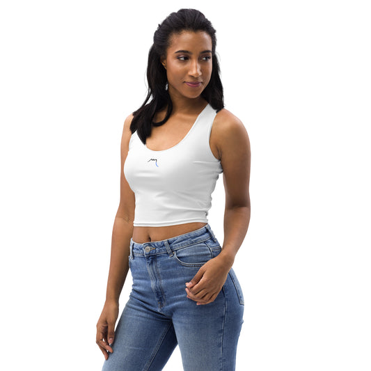 Vue de côté du Crop-Top Yesa - coloris blanc