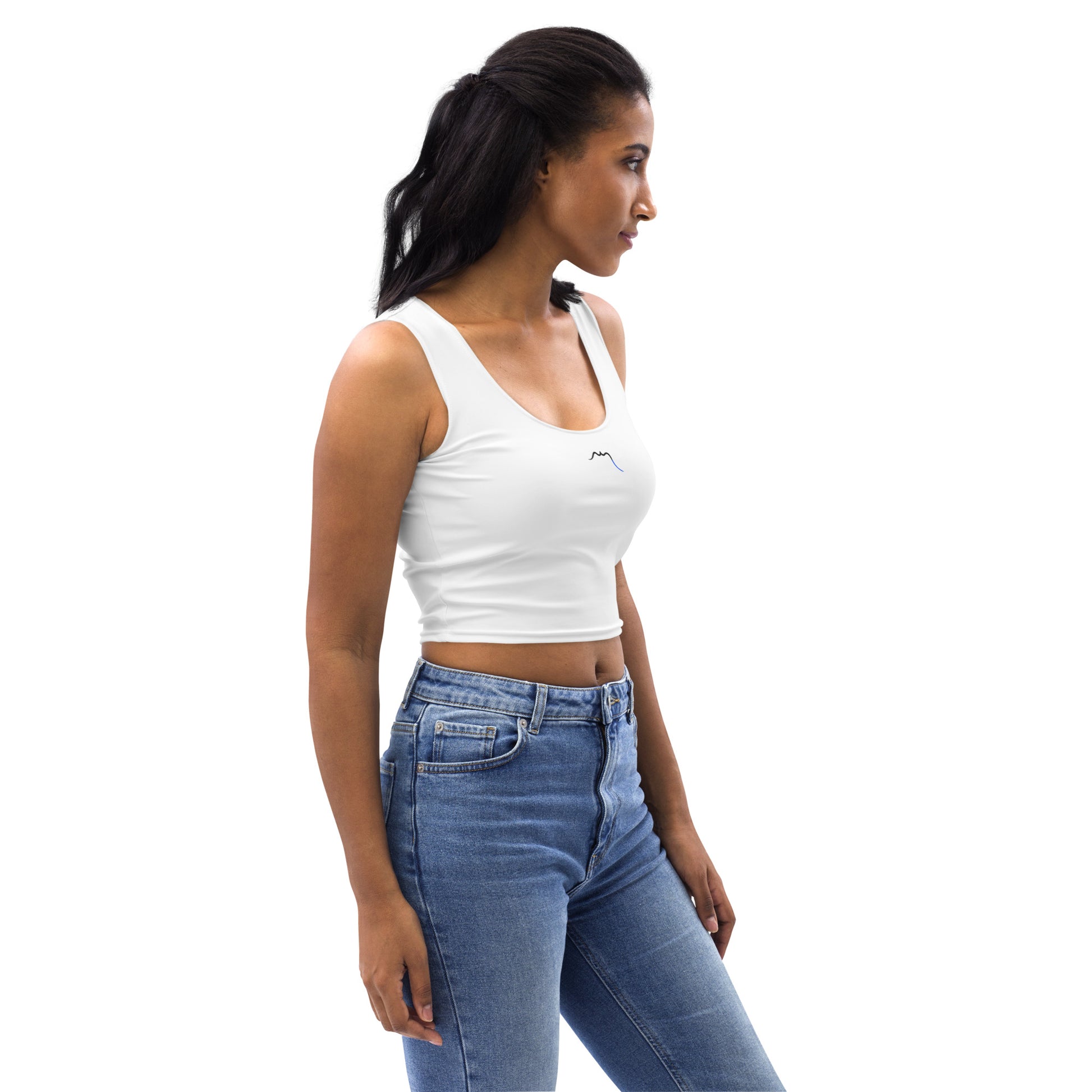 Vue de côté du Crop-Top Yesa - coloris blanc