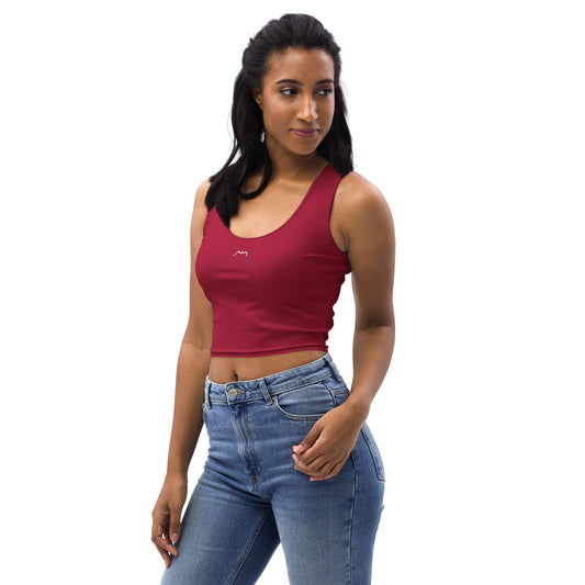 Vue de côté du Crop-Top Yesa - coloris bordeaux