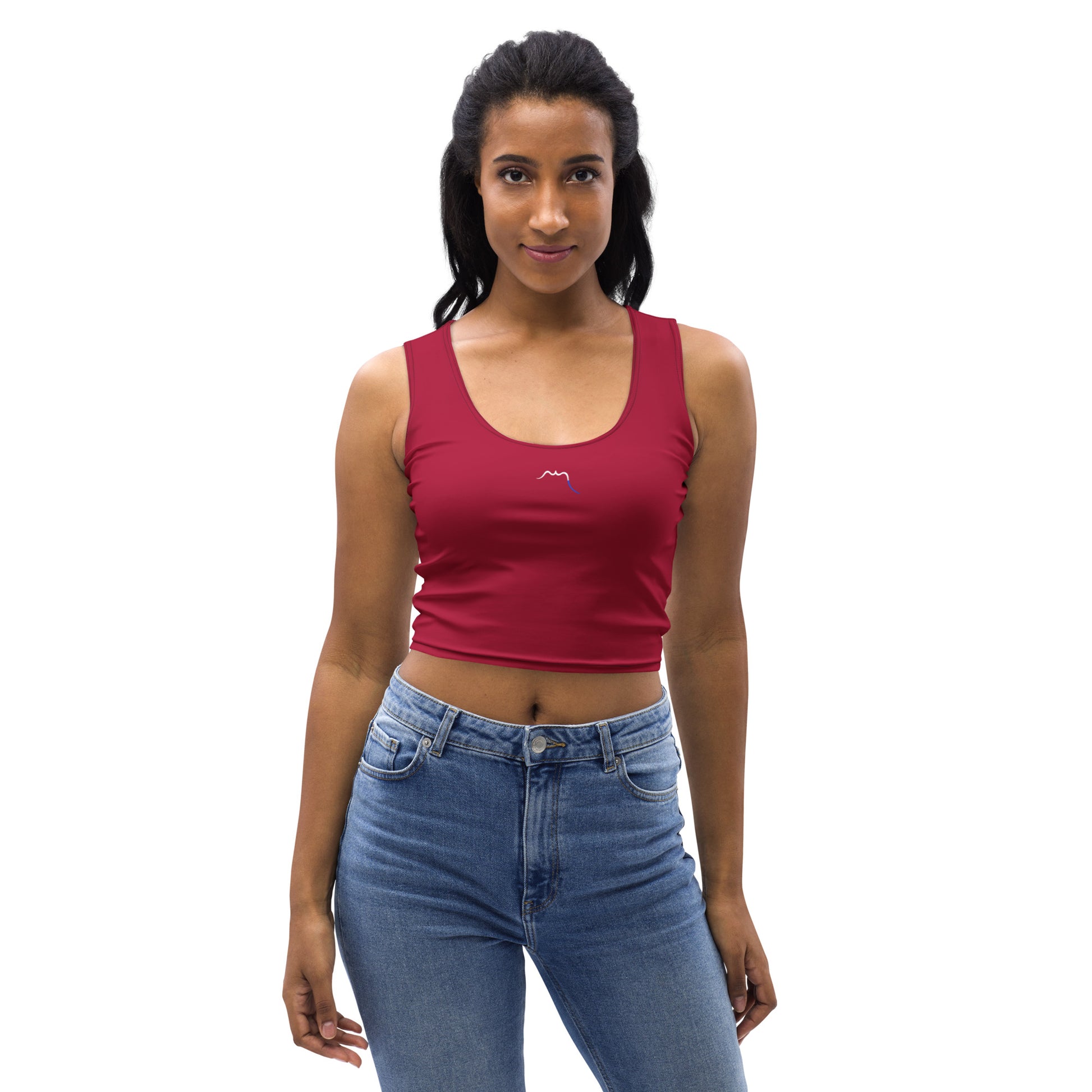 Vue de face du Crop-Top Yesa - coloris bordeaux