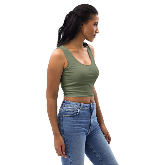 Vue de côté du Crop-Top Yesa - coloris kaki
