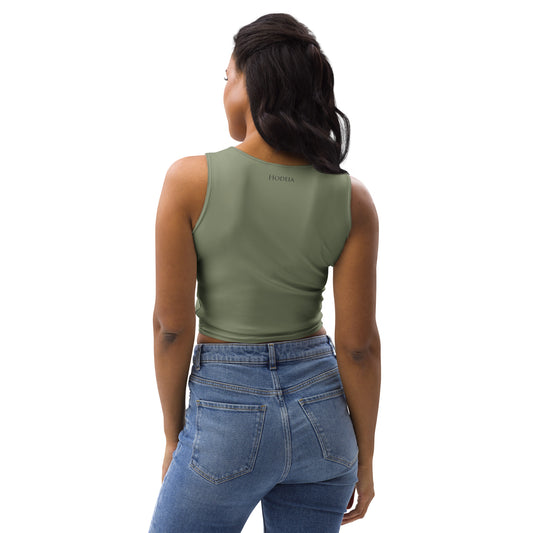 Vue de dos du Crop-Top Yesa - coloris kaki