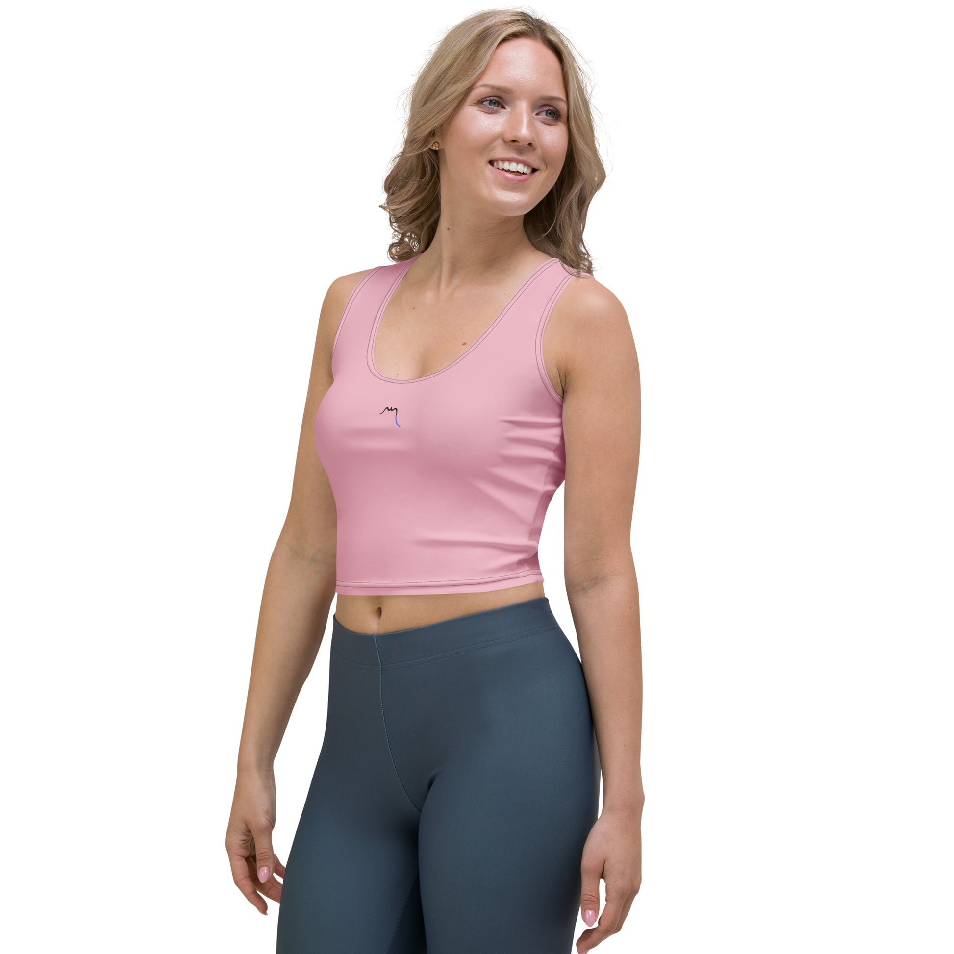 Vue de côté du Crop-Top Yesa - coloris rose