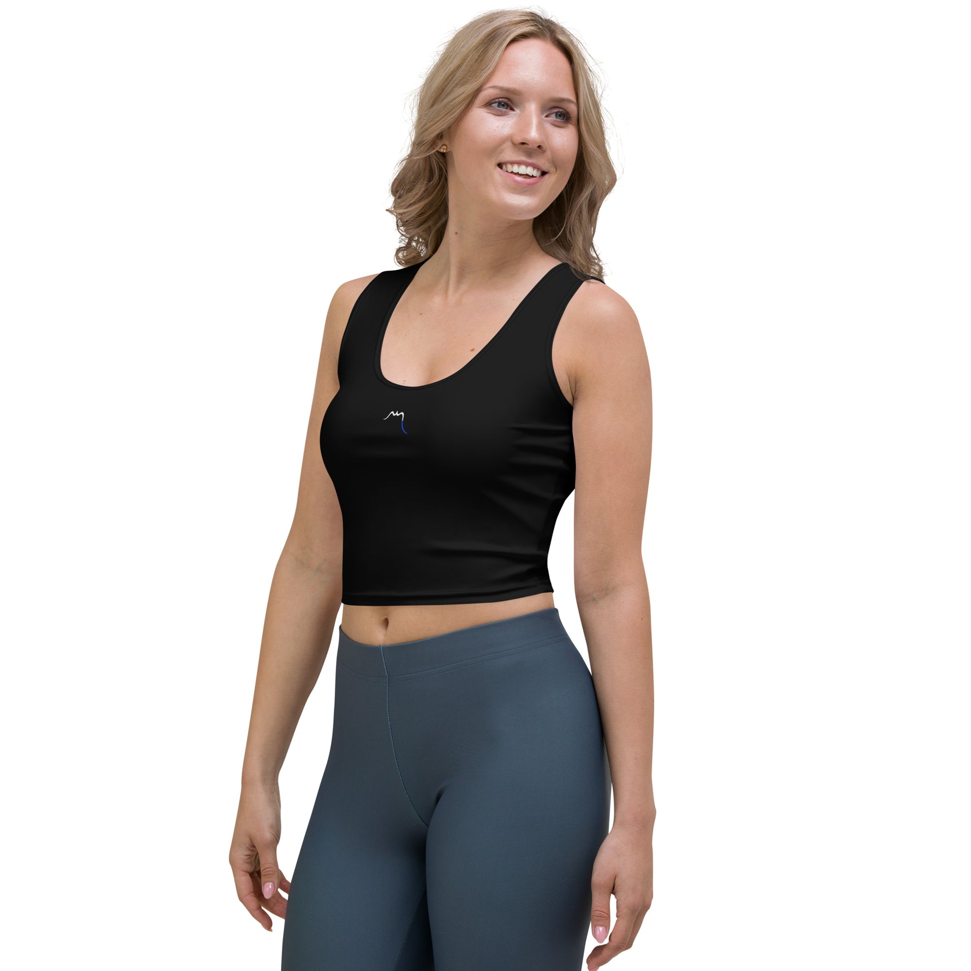 Vue de côté du Crop-Top Yesa - coloris noir