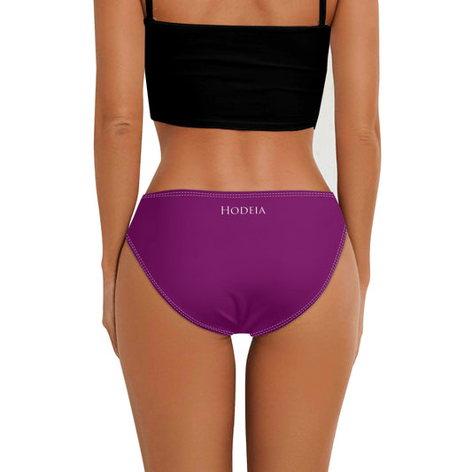 Vue de dos de la Culotte Elaia - coloris mauve foncé