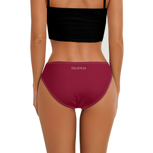 Vue de dos de la Culotte Elaia - coloris bordeaux mauve