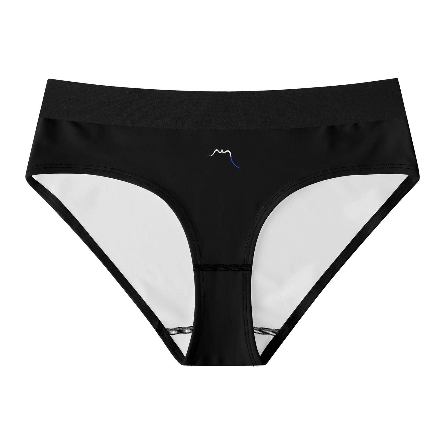 Vue de face à plat de la Culotte Elaia Taille Haute - coloris noir