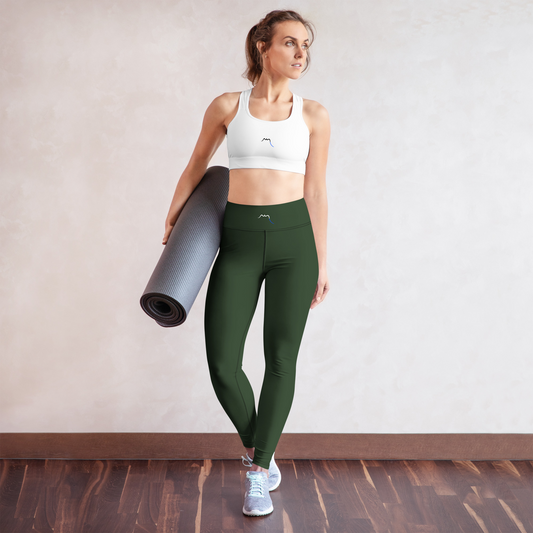 Vue de face du Legging Ossau - coloris vert forêt