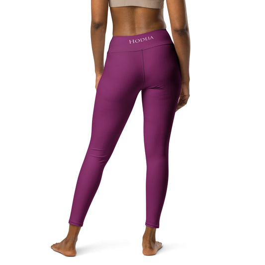 Vue de dos du Legging Ossau - coloris mauve foncé