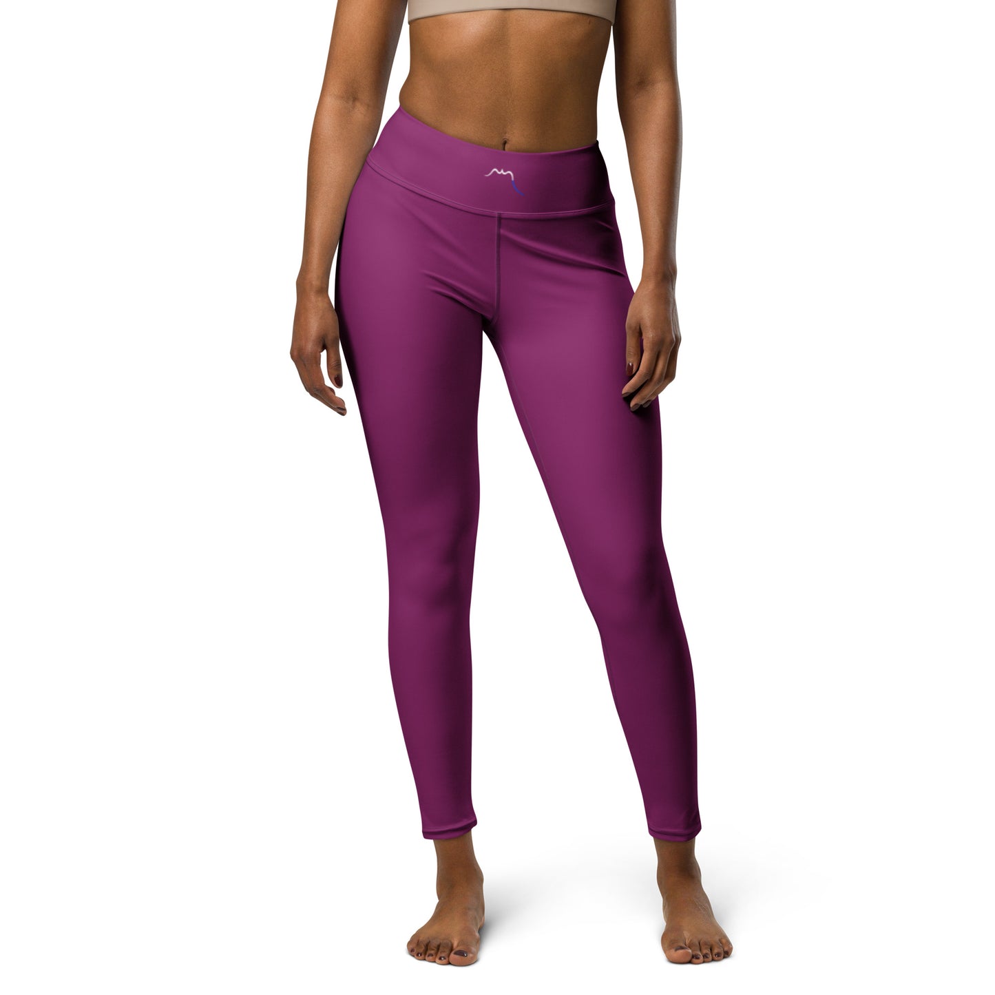 Vue de face du Legging Ossau - coloris mauve foncé