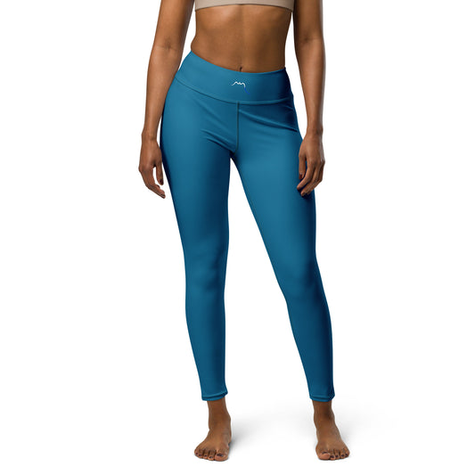 Vue de face du Legging Ossau - coloris bleu pétrole