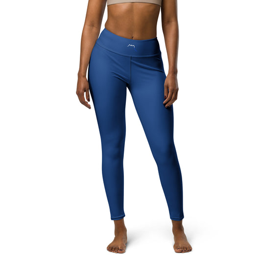 Vue de face du Legging Ossau - coloris bleu pétrole