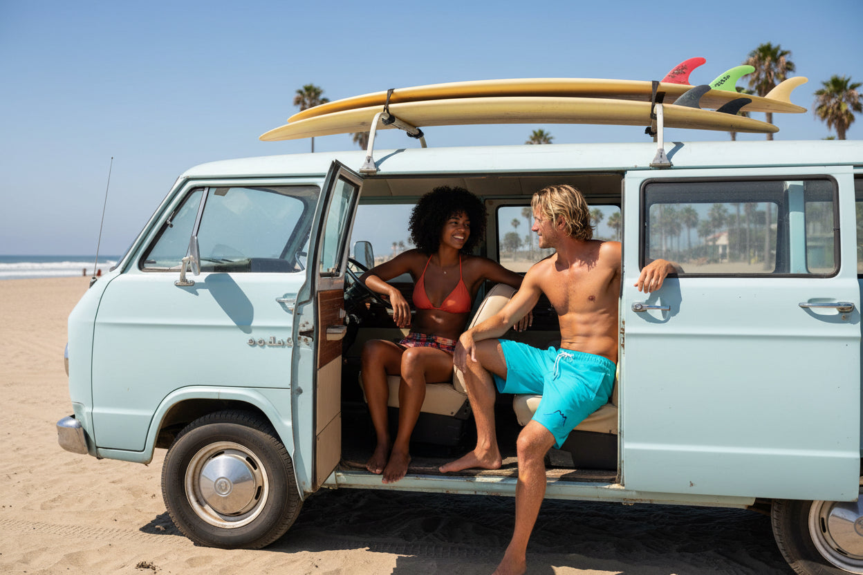 Vue de face du maillot de surf Indar - coloris turquoise