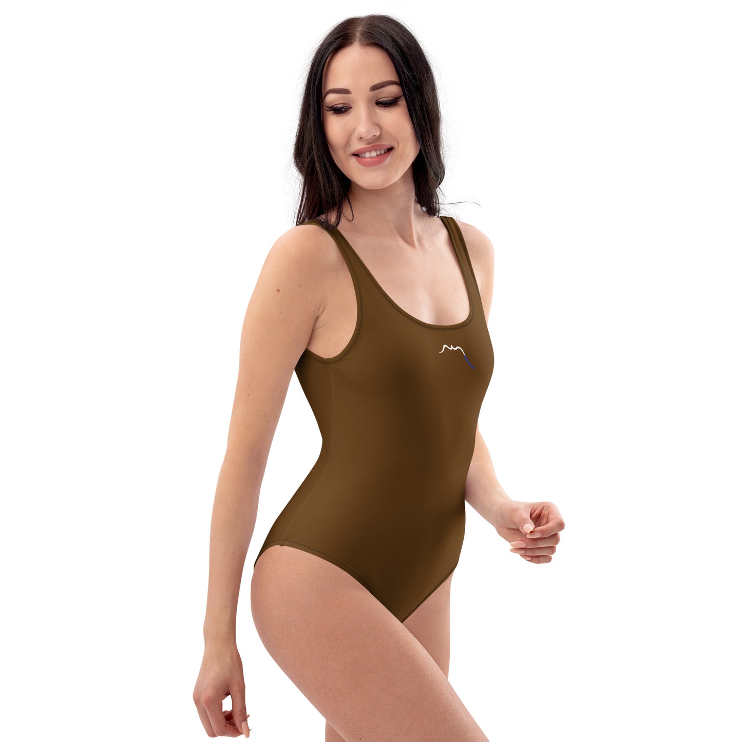 Vue de côté du Monokini Milady - coloris marron