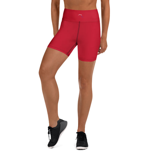 Vue de face du Short de Yoga Sol - coloris rouge