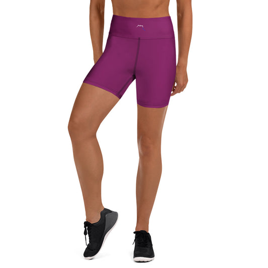 Vue de face du Short de Yoga Sol - coloris mauve foncé