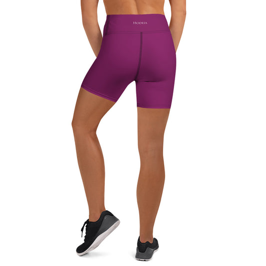Vue de dos du Short de Yoga Sol - coloris mauve foncé