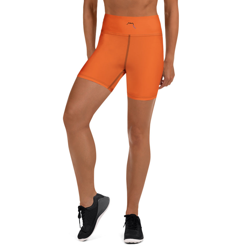 Vue de face du Short de Yoga Sol - coloris orange