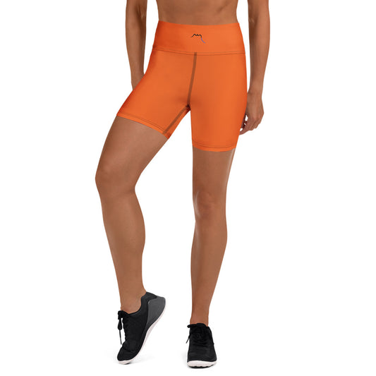 Vue de face du Short de Yoga Sol - coloris orange