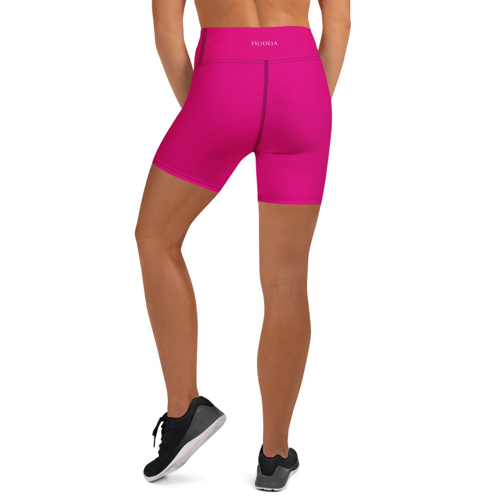Vue de dos du Short de Yoga Sol - coloris fuchsia