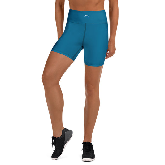 Vue de face du Short de Yoga Sol - coloris bleu pétrole