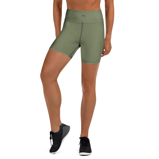 Vue de face du Short de Yoga Sol - coloris kaki